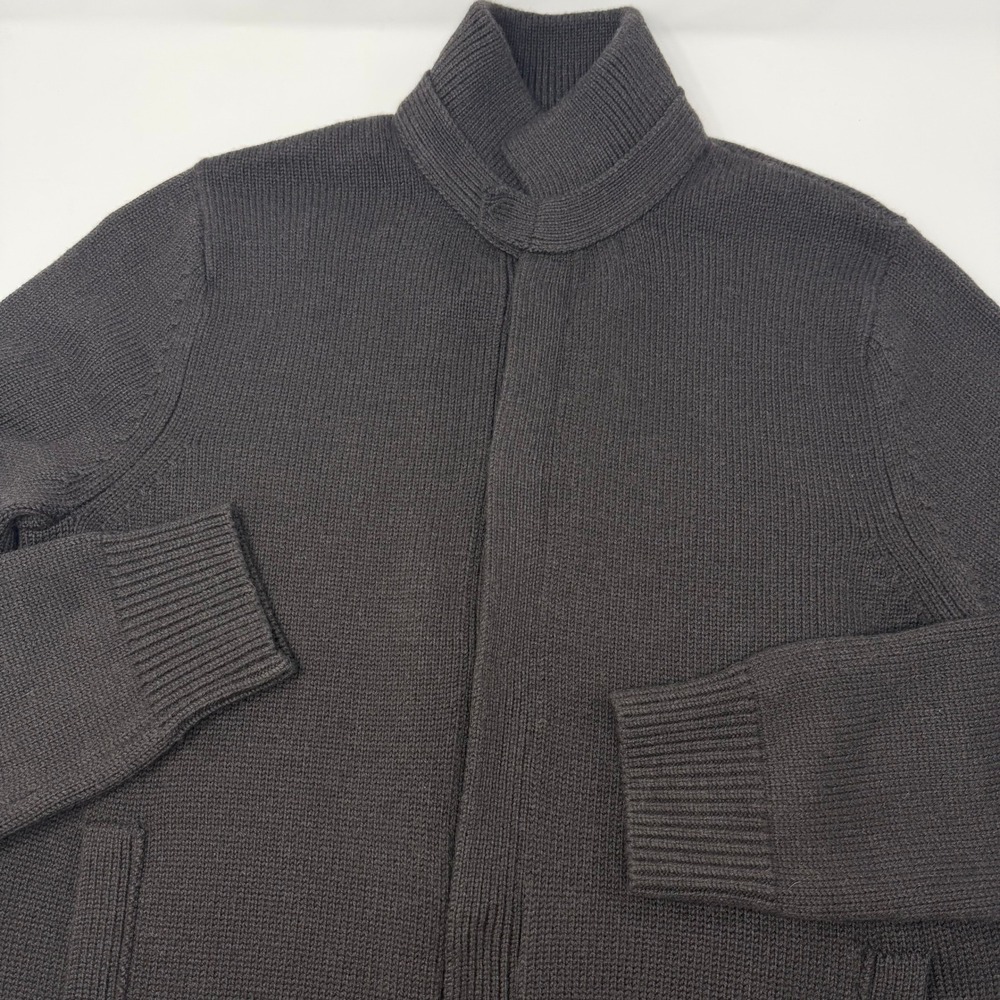 Banana Republic Mens Extra Fine Merino Wool Snap Front Cardigan Brown Medium